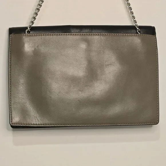 Michael Kors Lana Color Block Leather Envelope Clutch Bag 2015 Black/Grey/Taupe - Picture 7 of 12
